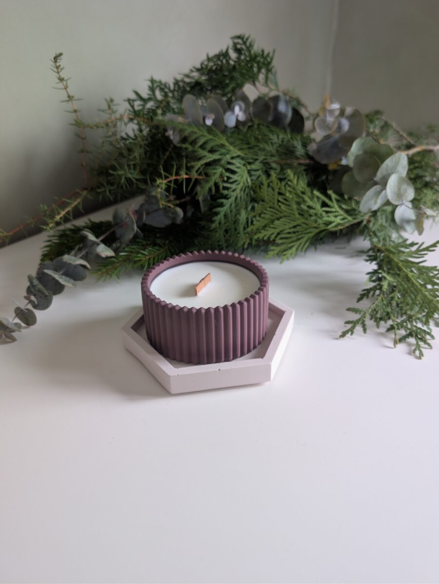 Jõulukomplekt- sojavahast küünal+alus