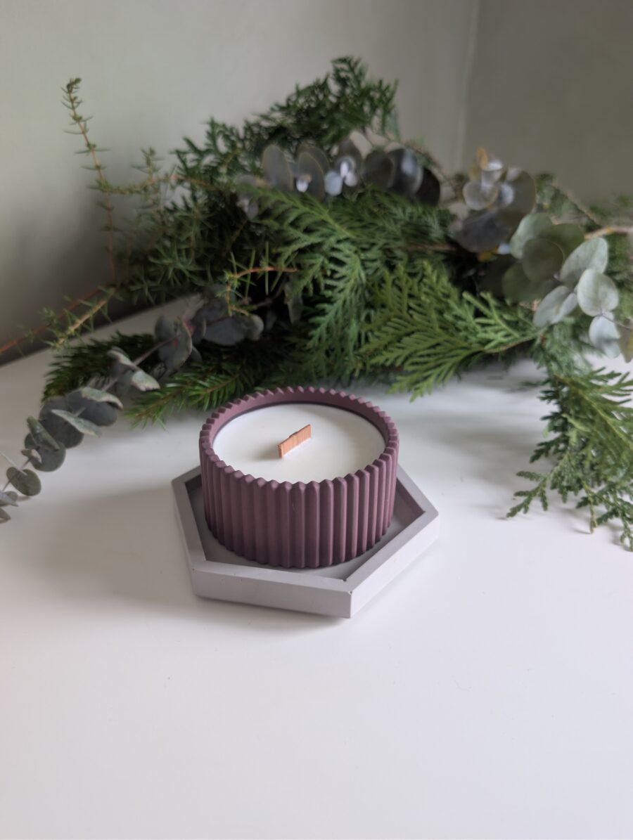 Jõulukomplekt- sojavahast küünal+alus