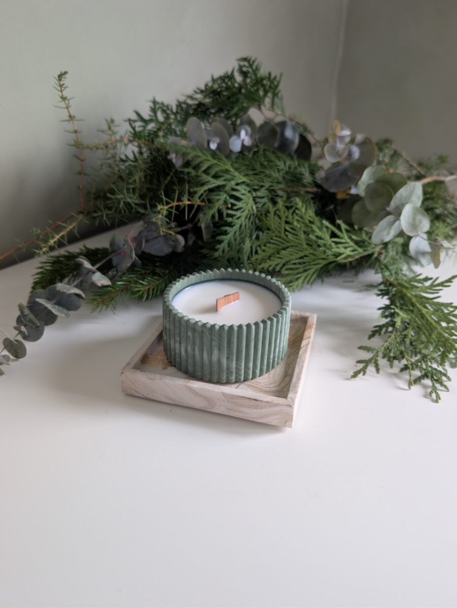 Jõulukomplekt- sojavahast küünal+alus