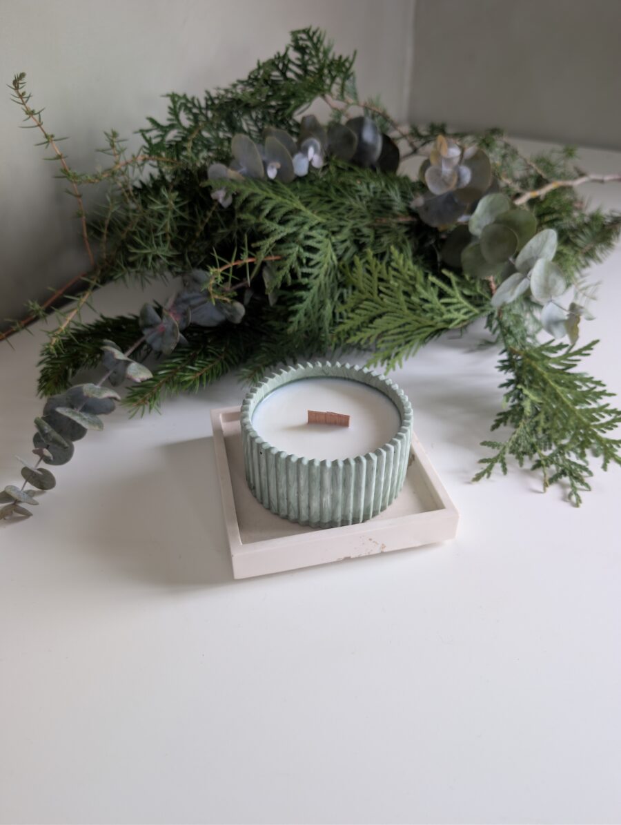 Jõulukomplekt- sojavahast küünal+alus